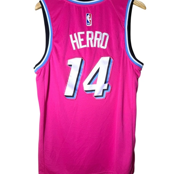 NBA Miami Heat Mens Pink Jersey Tyler Herro 14 Nike Vice Basketball Swingman - Picture 4 of 6